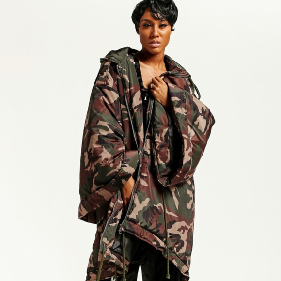 oversized camo coat